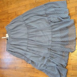 Gray peasant skirt. Swiss dot. Maxi. XL